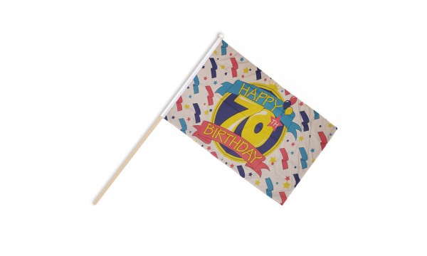 Happy 70th Birthday Hand Flags
